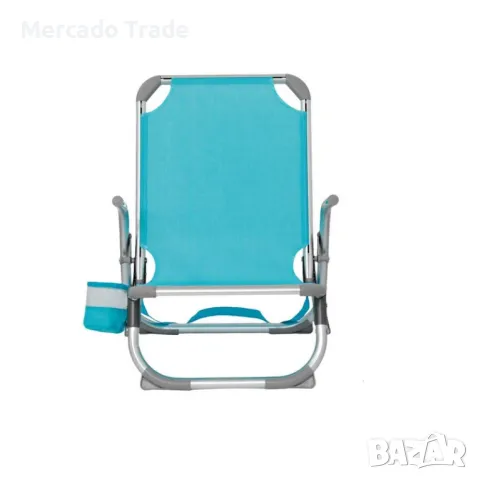Сгъваем стол с дръжки Mercado Trade,За къмпинг или плаж, Тюркоаз, снимка 2 - Столове - 49666332