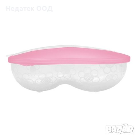 Купа за бебешка храна, Прозрачна с розов капак, поставка за лъжичка, снимка 2 - Прибори, съдове, шишета и биберони - 43667330