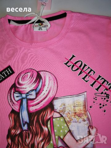 Розови блузки за момиче с картинка , снимка 2 - Детски Блузи и туники - 33245936