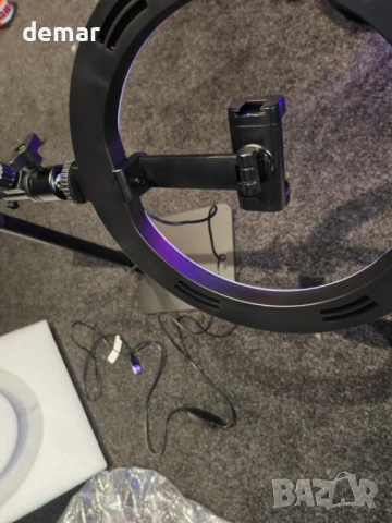 LUXSURE настолна пръстеновидна лампа с регулируема стойка за телефон, снимка 10 - Селфи стикове, аксесоари - 50947652