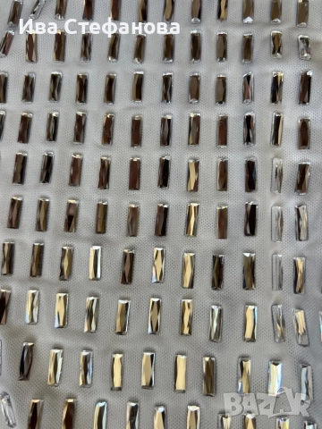 Нов бял еластичен елеганен парти официален коктейлен сет блестящи камъни диаманти цирконий, снимка 6 - Костюми - 51472468