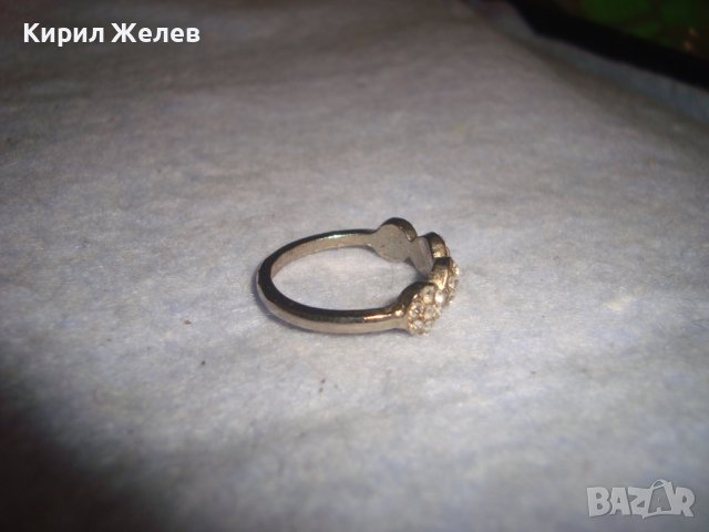 СТАР ПОСРЕБРЕН АРТ ДЕКО СТИЛ КРИСТАЛЕН СТИЛЕН ВИНТИДЖ ПРЪСТЕН 27709, снимка 4 - Пръстени - 37472997