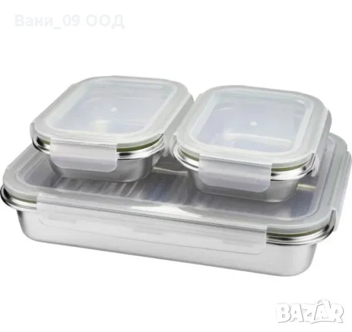 Сет 3 метални кутии за храна, снимка 1