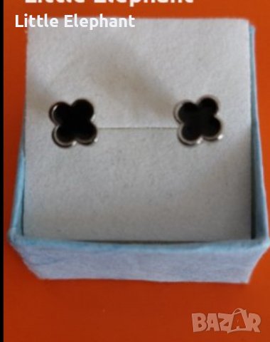 Сребърни обеци"clean leaf clover version,бранд/нови