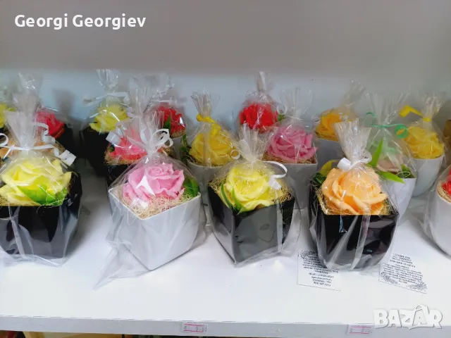 цветя изработени с глицеринов ароматен сапун и Българска роза , снимка 6 - Декорация за дома - 50104897