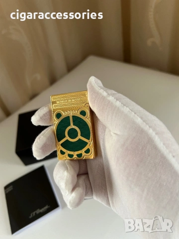 Запалка S.T. Dupont Ligne 2 Green Pacific – 2 пламъка, пълен комплект, снимка 4 - Запалки - 53450989