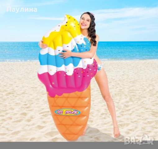 Надуваем дюшек във формата на сладолед, идеален аксесоар за летния сезон, снимка 1