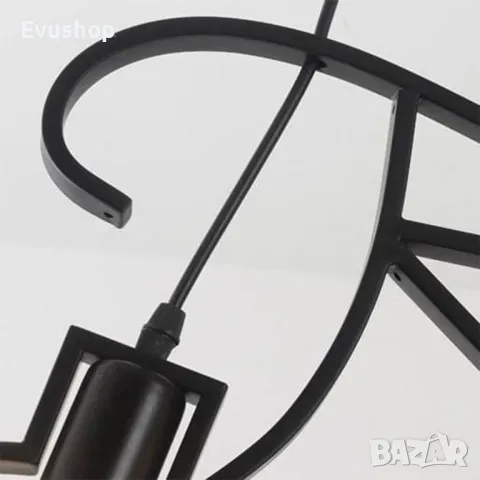 Полилей Bicycle, Черен Метал, 60 см, снимка 5 - Лампи за таван - 50177002