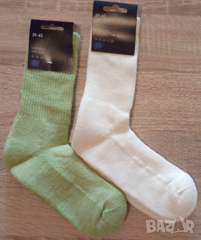 Вълнени чорапи от 100% вълна с подсилено ходило, снимка 2 - Дамски чорапи - 53146442