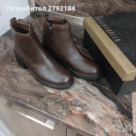 Кафяви боти от естествена кожа, снимка 3 - Дамски боти - 52977060
