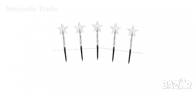 Коледни LED пръчици Mercado Trade, Звезди на батерии, 24см., снимка 2 - Лед осветление - 34826583