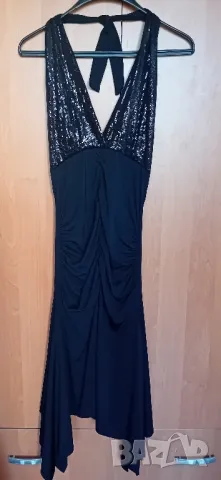 Асиметрична рокля с пайети , снимка 2 - Рокли - 49940095