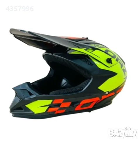 Кросова каска, За мотор, Велосипед, S, M и L размер, Черно с оранжево, снимка 2 - Аксесоари и консумативи - 49313289