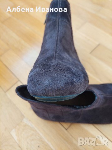 Боти от естествен велур Clarks номер , снимка 5 - Дамски боти - 43077608