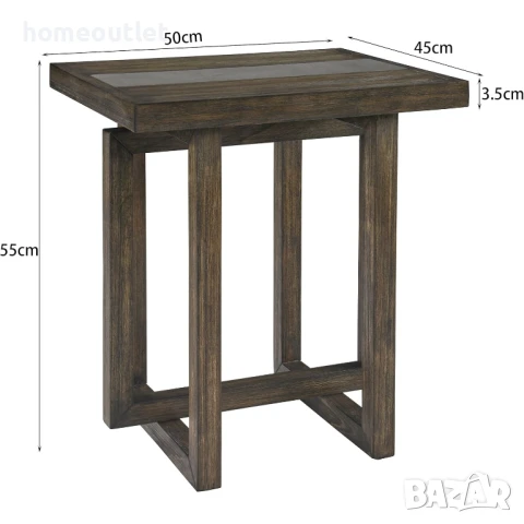 ПРОМОЦИЯ Атрактивна странична маса от тополова дървесина и синтерован камък CJZ-2319, снимка 4 - Маси - 50907820