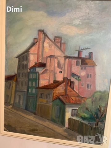 ЕЛЕНА ПАНЕВА - Коцева масло градски пейзай, снимка 2 - Картини - 52804042