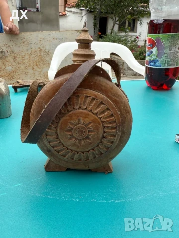 Дървена бъклица  + 4 броя автентични дървени вретена + дървена солничка, снимка 1