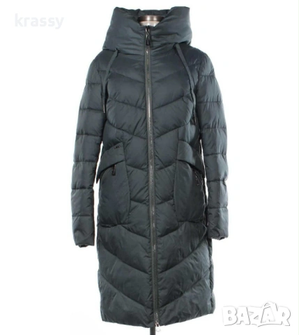 НОВО страхотно дълго зимно дамско яке с качулка (размер Л)
