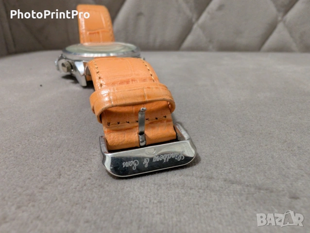 Мъжки автоматичен часовник Lindberg & Sons – Open Heart (Оранжев), снимка 2 - Мъжки - 53077470