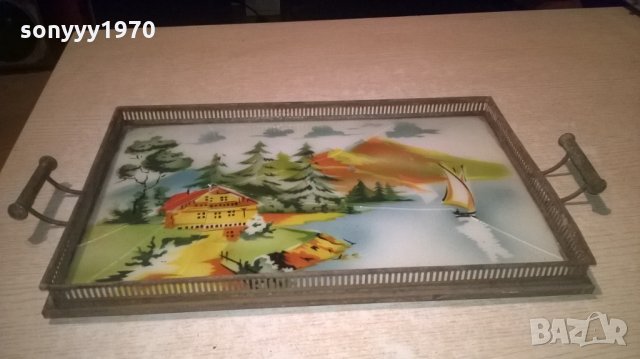 стар поднос-къща/лодка-48х25см, снимка 2 - Колекции - 26743430
