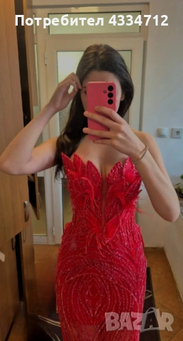 Червена Абитуриентска рокла, снимка 4 - Рокли - 53443509