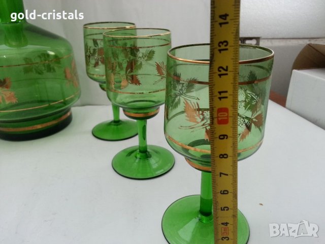 Стар сервиз цветно стъкло , снимка 4 - Антикварни и старинни предмети - 33551383