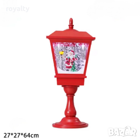 Декоративна коледна лампа с Дядо Коледа, падащ сняг и мелодии, снимка 6 - Декорация за дома - 52249426