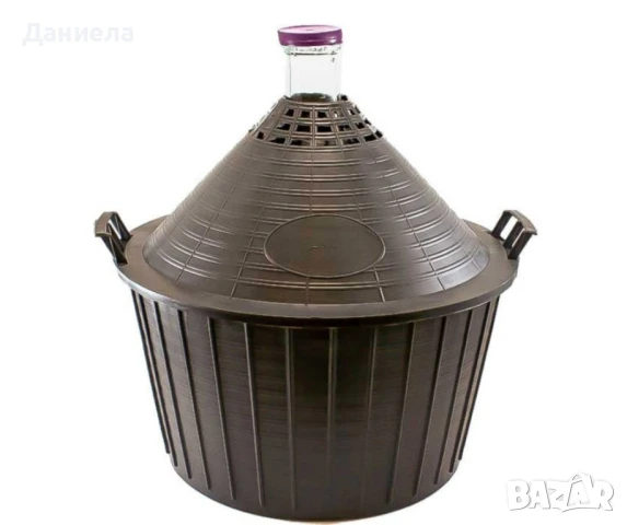 Стъклена дамаджана в PVC кош с дръжки , снимка 2 - Други стоки за дома - 51288811