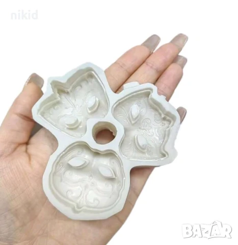 3 Маски маска за лице карнавална силиконов молд форма фондан шоколад гипс декор украса, снимка 3 - Форми - 50568633