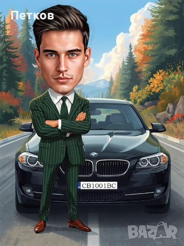 Карикатура по снимка! Уникален подарък за любим човек!, снимка 11 - Картини - 52379727