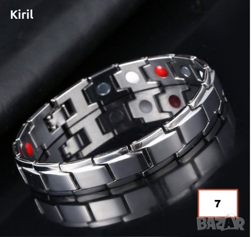 Титаниева магнитна гривна за високо кръвно от неръждаема стомана, снимка 4 - Гривни - 27504810