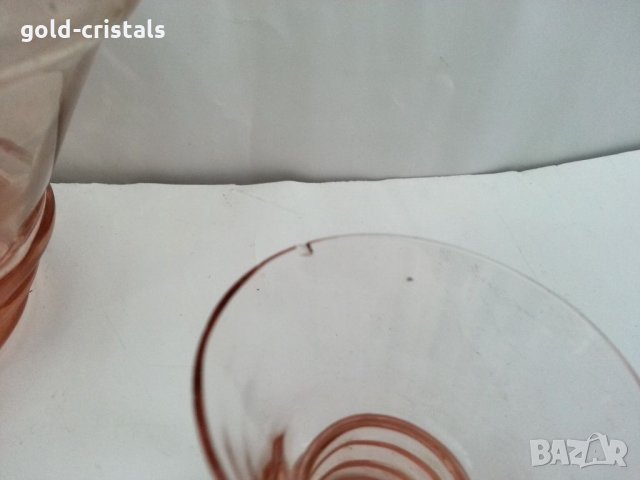 Ретро стъклен сервиз цветно стъкло , снимка 6 - Антикварни и старинни предмети - 33551416