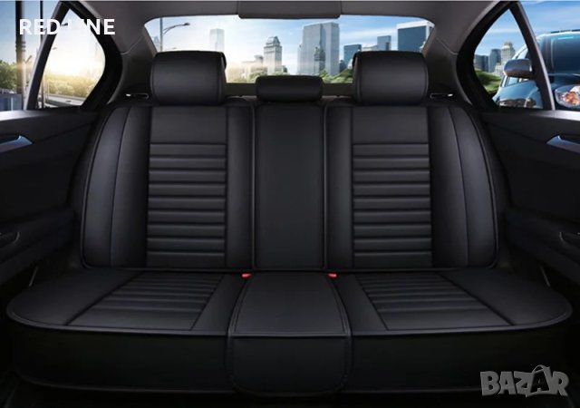 Луксозна кожена тапицерия за автомобил черна, снимка 2 - Аксесоари и консумативи - 43299371