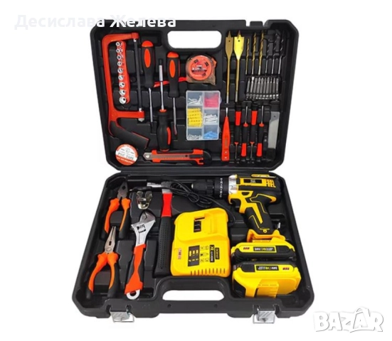 Комплект ударна бормашина, 111 аксесоара, 24 V, 5 Ah АКЦИЯ