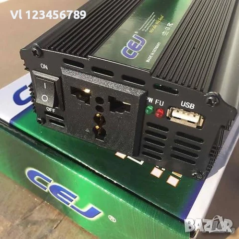 CEJ 1000P Инвертор на напрежение 24V-220V, 1000W, снимка 5 - Аксесоари и консумативи - 50798984