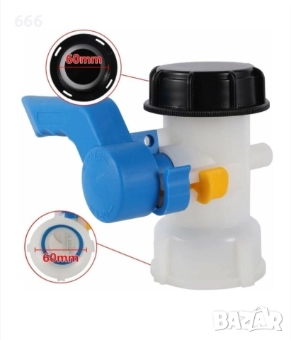Клапан клапа за резервоар 1000л, Raccord 60 мм, пластмаса, снимка 6 - Други инструменти - 52698803