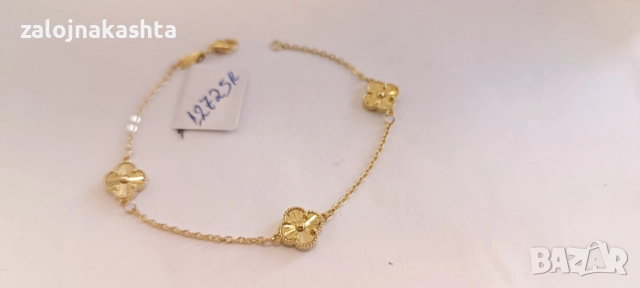 Нова-Златна гривна-3,59гр/14кр, снимка 5 - Гривни - 52719714