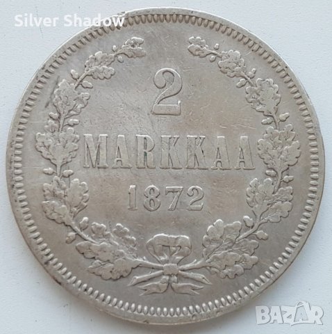 Монета Финландия 2 Марки 1872 г. Александър II  /3