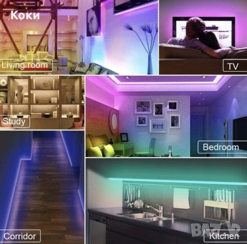 Комплект RGB LED ленти с USB, дължина 5M, дистанционно управление, за телевизор, компютър, кола, дом, снимка 3 - Лед осветление - 43237677