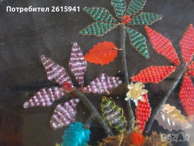 Декорации от Соца-Гоблен ф180мм/Картина от естествени и изкуствени материали-ф 230мм-Отлични-Българс, снимка 10 - Картини - 39897635