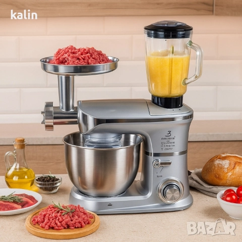 Мултифункционален кухненски робот 3 в 1 Eisenbach – 2000W мощност, купа 6,5 л