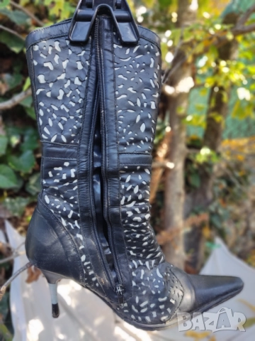 Дамски ботуши Дамски ботуши на висок ток Дамски ботуши естествена кожа, снимка 3 - Дамски ботуши - 52155531