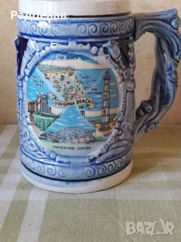 Стара халба Virginia beach , снимка 3 - Чаши - 51465635