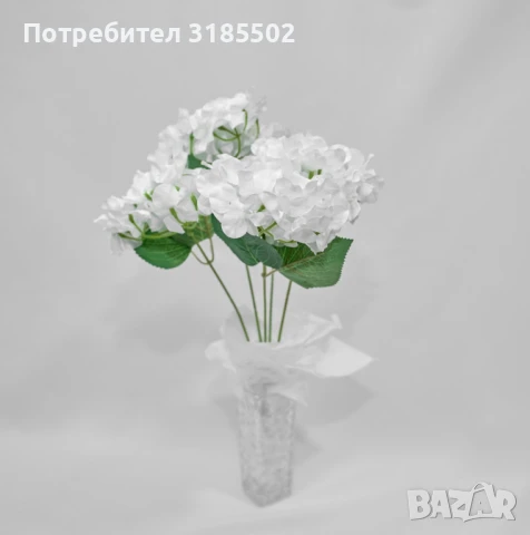 Луксозни букети от изкуствени хортензии – елегантна украса без грижи, снимка 3 - Изкуствени цветя - 51227518