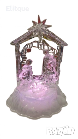 Коледна светеща фигурка „Сцена от Рождество Христово“