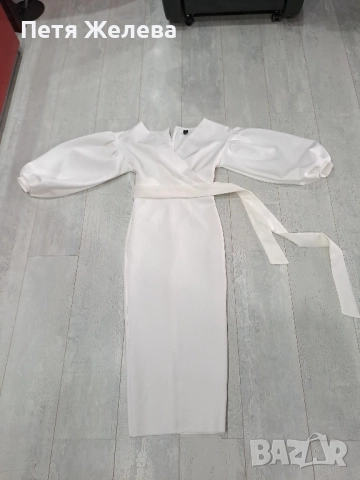 Бяла рокля -(XS), снимка 2 - Рокли - 51674689