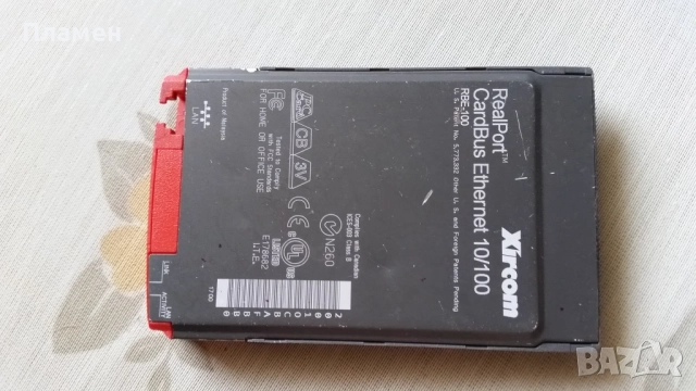 Мрежова карта PCMCIA Ethernet Xircom RBE-100, снимка 3 - Мрежови адаптери - 51713351