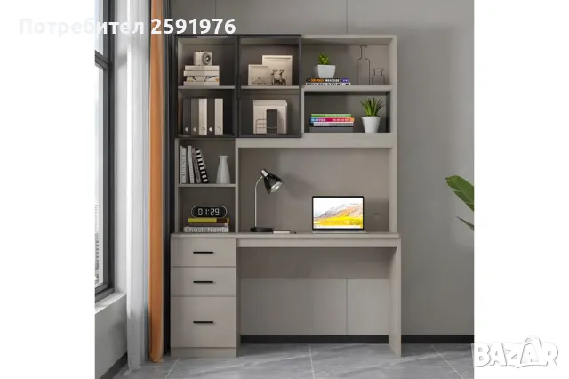 Бюро Puzzle-home Citoro, Мдф, Бежов, 120х50х180см., снимка 1