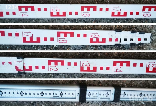 Геодезическа лата 5 метра алуминиева за оптичен нивелир, снимка 2 - Измервателни инструменти - 52896654