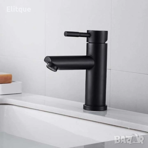 Смесител за мивка, неръждаема стомана , черен мат, снимка 2 - Други стоки за дома - 52854056